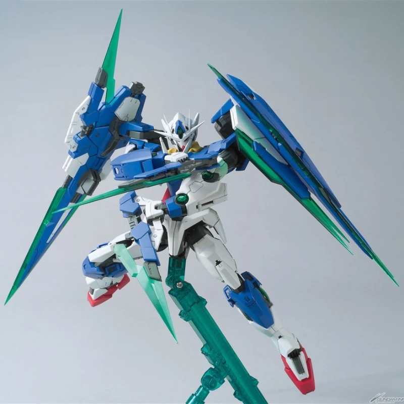 Bandai MG 1/100 Gundam 00Q Action Figure Celestifl Being Moble Suit Gnt-0000/fs Model Adult Collectible Toy Gifts for Boys