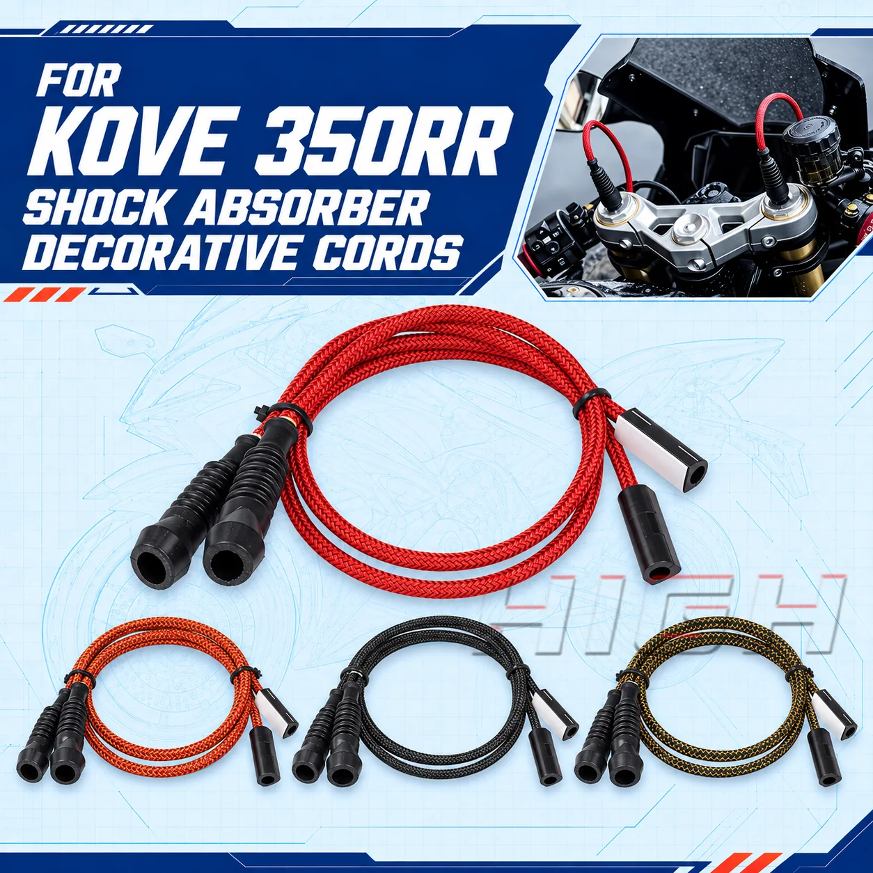 FIT FOR KOVE 350RR RR 350 Modified shock-absorbing decorative rope