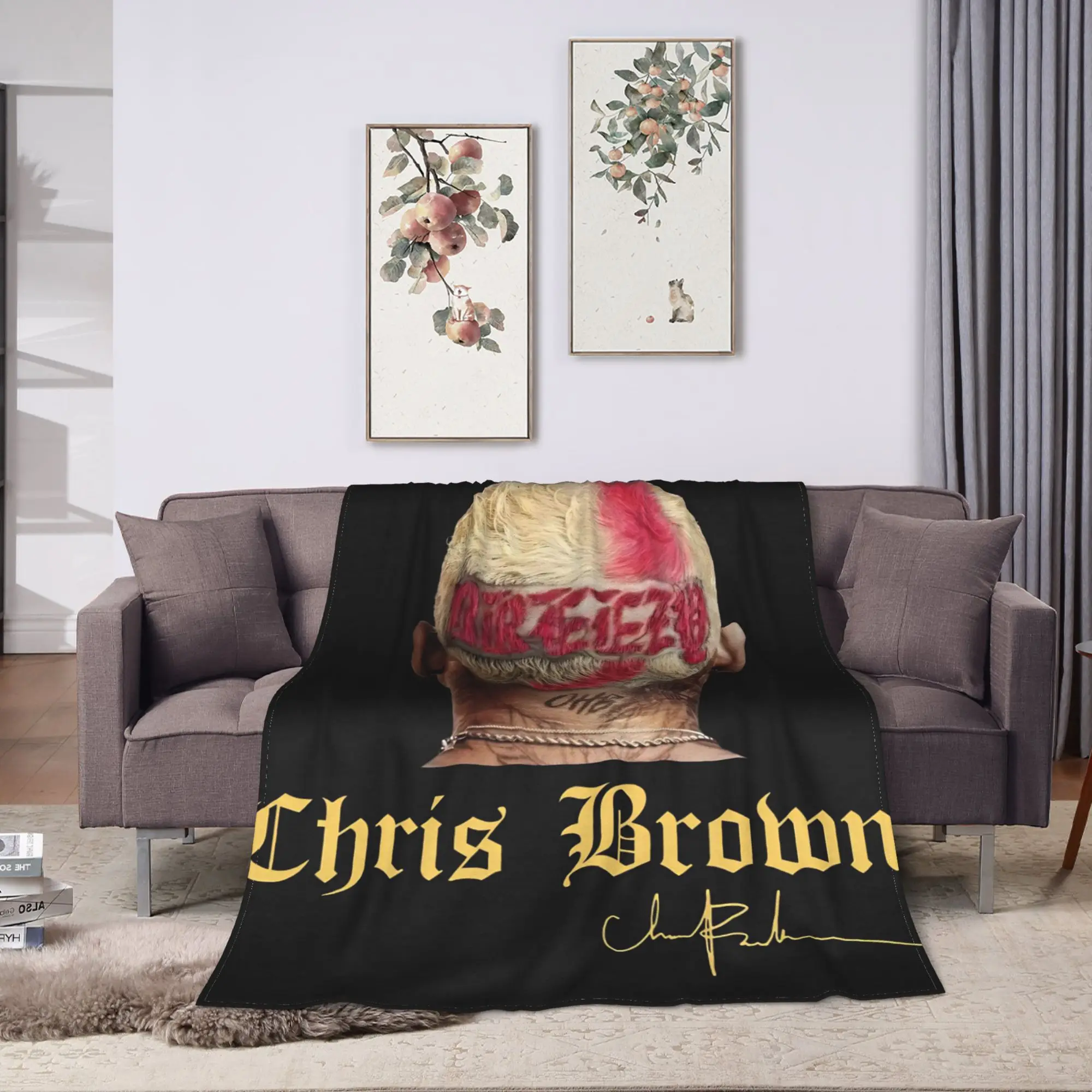 Chris Brown Breezy Bowl XX Super Soft Blankets  Travel Plush Bedding Throws Funny Couch Bed Flannel Bedspread Sofa Bed Cover