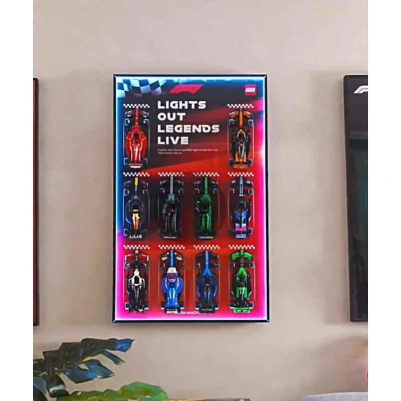 Подходит для lego 77242speed Racing серии F1, акриловая коробка для дисплея, глухая коробка 80x50 см x 3 см, фоторамка с зеркальной поверхностью