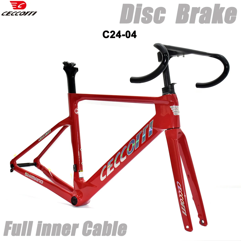 700C Carbon Fiber Bicycle Frameset, Disc Brake, Full Hidden Cable, Road Bike Frame