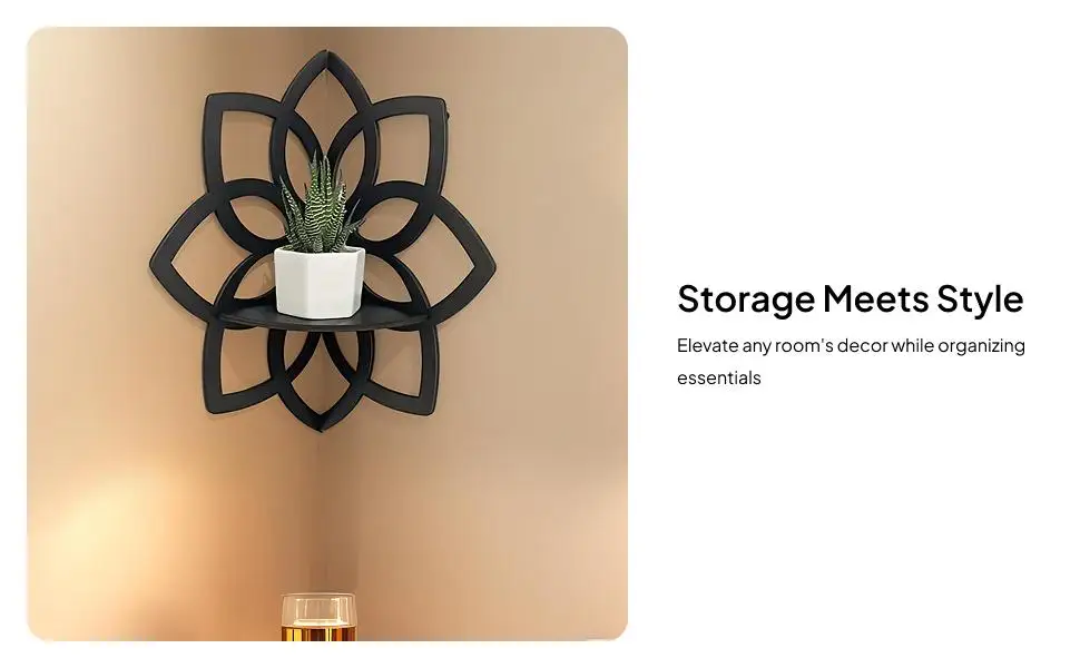 Flower Shape Corner Shelf Home Decoration Rack Gift Flower Shape Storage Rack for Living Room Office Bathroom Bedrooms Home