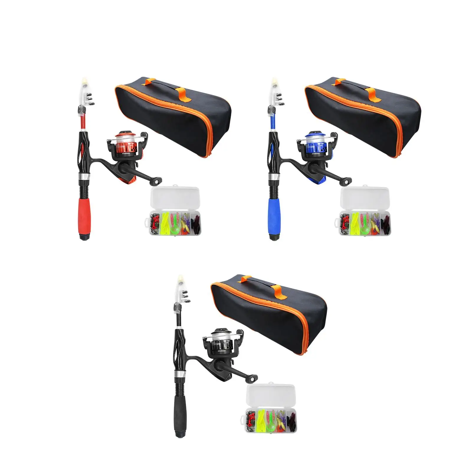 

Fishing Rod and Reel Combo with Travel Bag for Saltwater Child Fishing Rod Complete Set for Outdoor Fishing Beginners Boys Girls