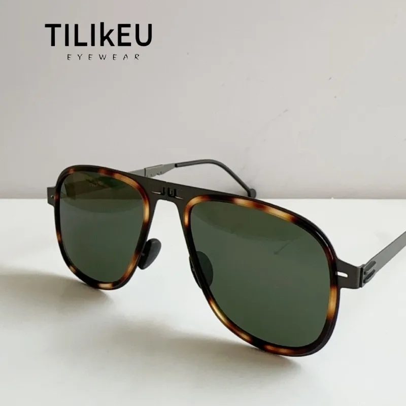 

2025 Fashion Folding Eyeglasses Frame for Men Classic Pilot Style Driving Sunscreen Shades UV400 Ultra-light Folding Sunglasses
