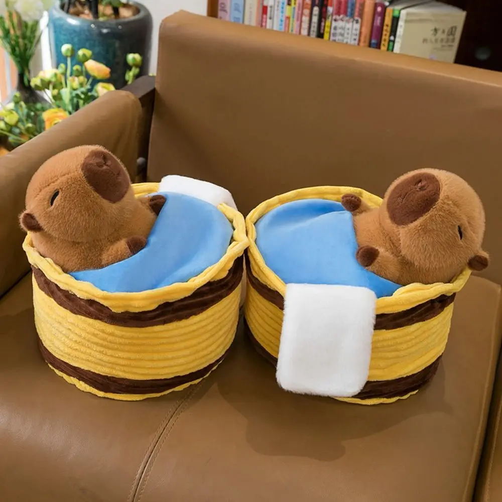 

Kawaii пушистая плюшевая капибара плюшевая игрушка мягкая плюшевая мультяшная хлопковая кукла капибара коричневая милая капибара мягкая кукла на день рождения