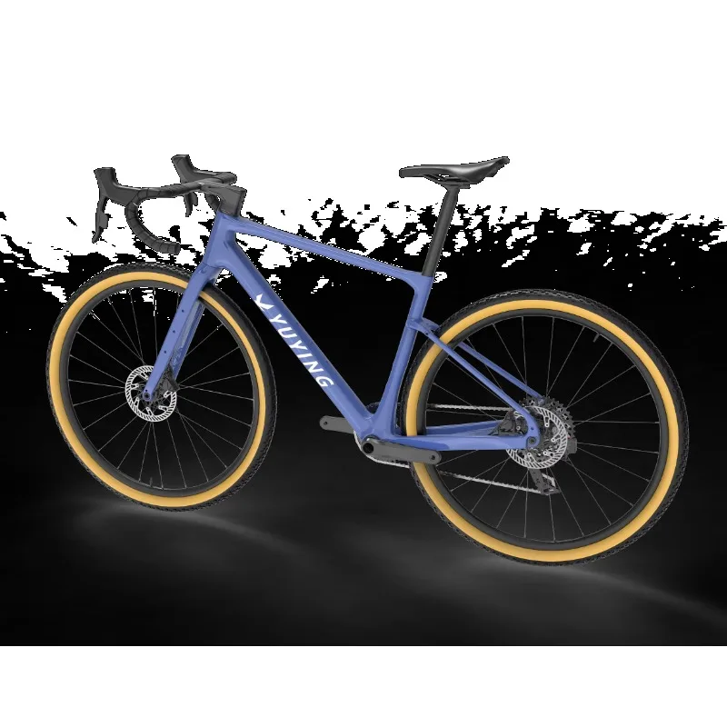 

700c*45c Fully Carbon Frame Adult Road Bike Complete Gravel Bike with Hidden Electronic Derailleur & Ordinary Pedal Big Size