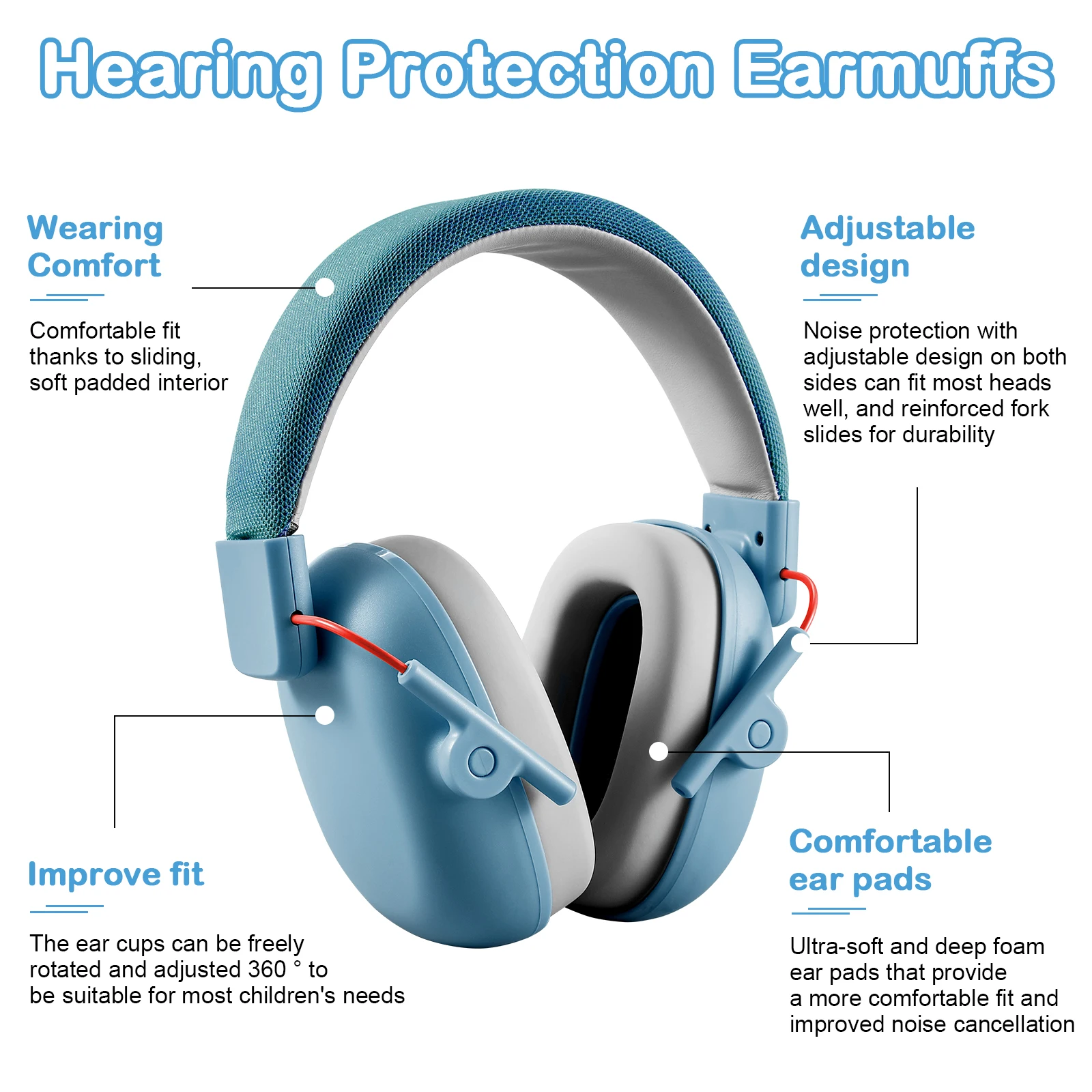 Anti-noise Earmuffs Child Ear Protector Hearing Sleeping Headphones Tactical Headset Cartoon ABS For Children Noise Reduction