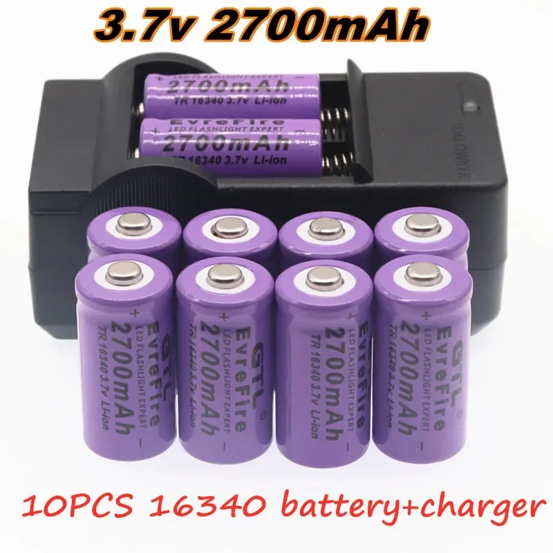 Versand kostenfrei 2700mah 3,7 v li-ion 16340 batterie cr123a für led taschen lampe reise stab ladegerät