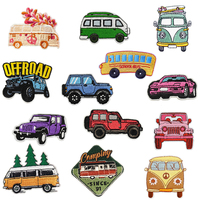 Cute Cartoon Car Motorcycle Bicycle Emblem Clothing Accessories Badge Sticker Embroidered Embroidery Sticker Iron-on Patches