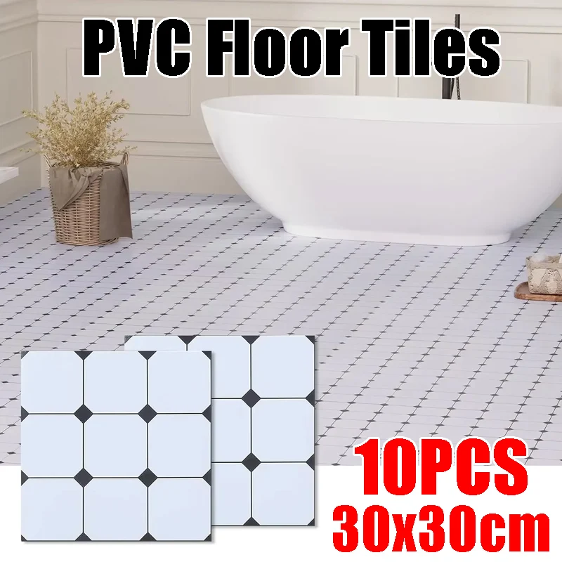 

Self-Adhesive Stone Pattern PVC Floor Tiles Waterproof Eco-Friendly Vinyl Stickers for Kitchen Bathroom Renovation Improvement