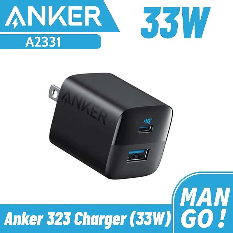 Anker 33w charger 323 USB C A Fast Charging PIQ 3.0 Foldable PPS Compact foldable charger for iPhone and Galaxy Andriod Phones