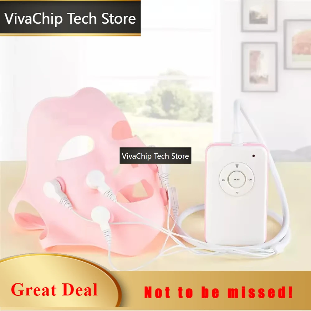 VivaCTElectronic Reusable Silicone Face Lift Mask Skin Whiten Mask Microcurrent Soft Gel Face Massager Apparatus Anti Wrinkle