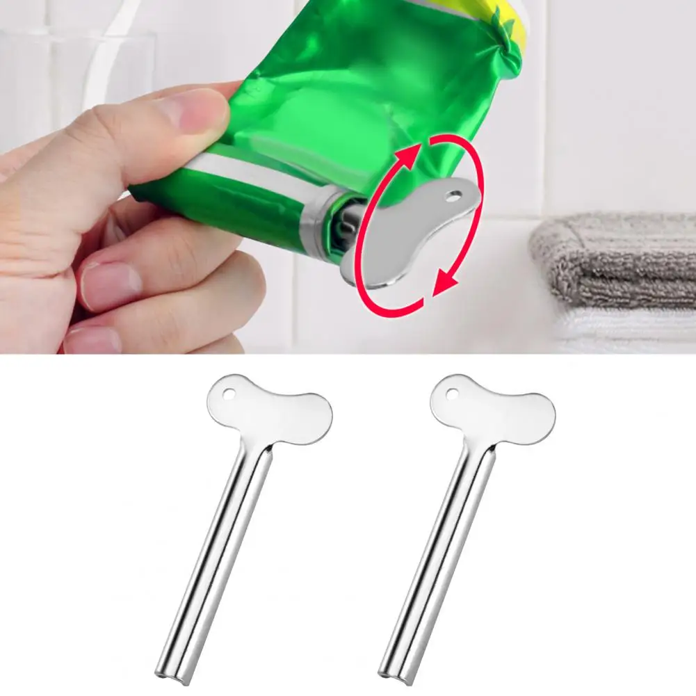 2Pcs Metal Toothpaste Squeezer Holder Lazy Labor-saving Reusable Stainless Steel Tube Creams Paint Squeezer Bathroom