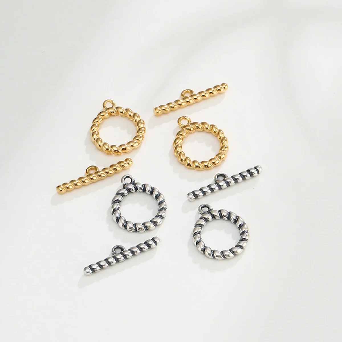 

Винтажная пеньковая веревка из стерлингового серебра 925 пробы, пряжка OT, аксессуары, браслет «сделай сам», ожерелье, изготовление ювелирных изделий, соединительная пряжка