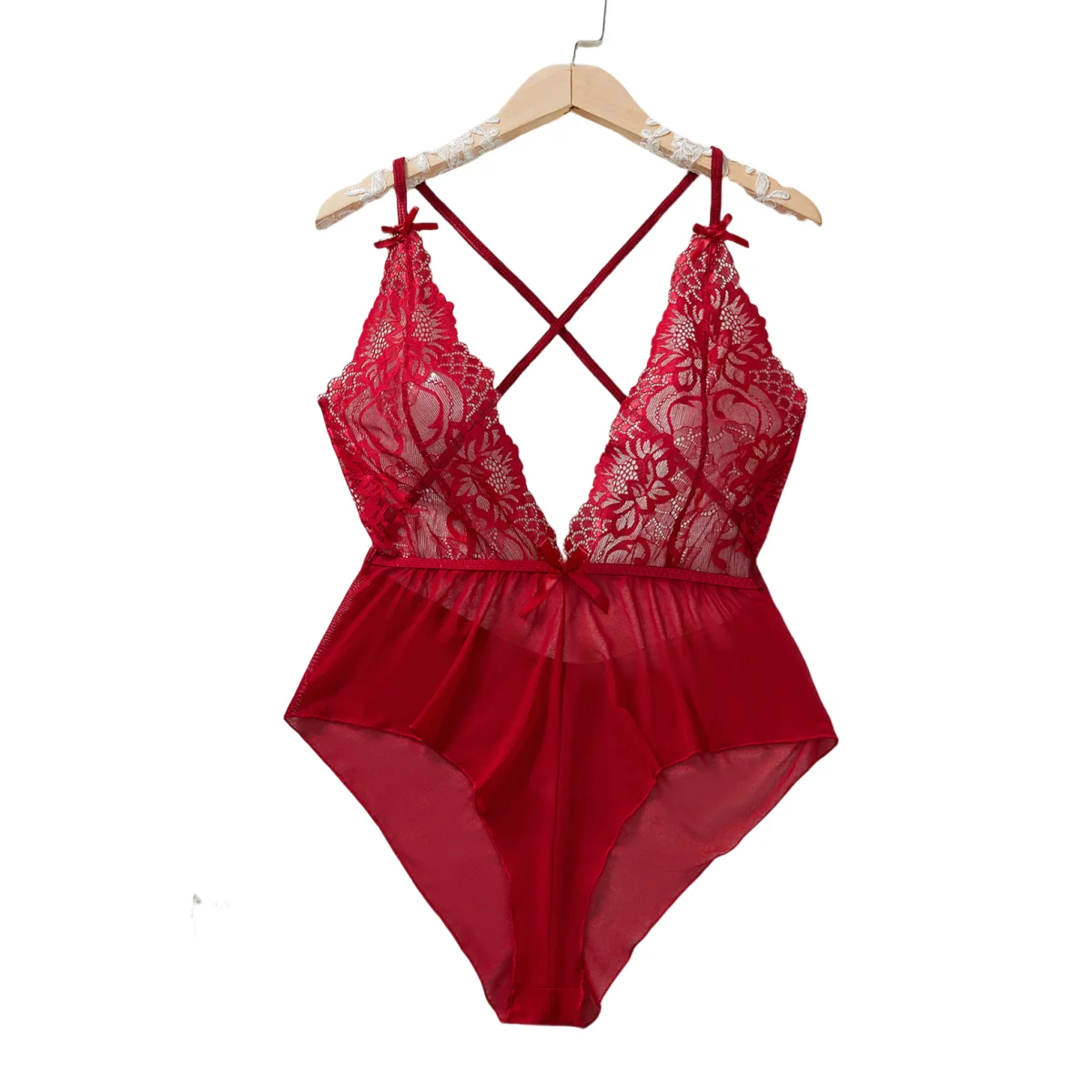 

Elegant Floral Lace Bodysuit for Women Soft Breathable Sleepwear
