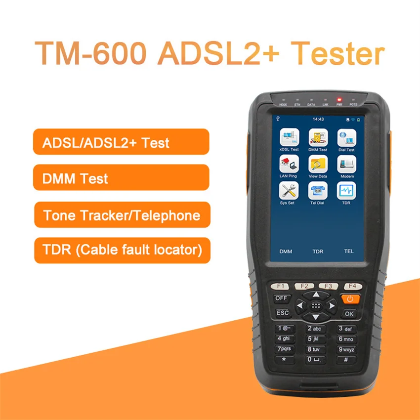 

TM-600 ADSL ADSL2 Tester ADSL WAN & LAN Tester xDSL Line Test Equipment DSL Physical layer test TM600 DMM test with battery