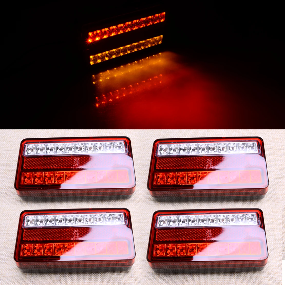 

4pcs 12V 20LED Universal Trailer UTE Truck Caravan Camper Bus Taillight Brake Light Rear Lamp Indicator New