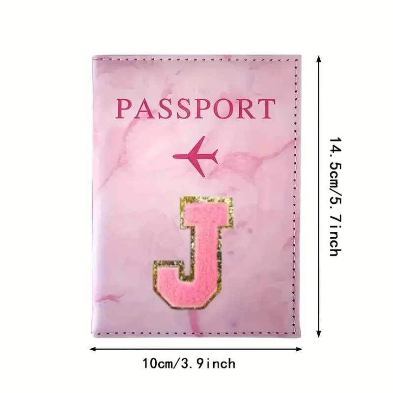 Pink PU Leather Passport Holder with Embroidery Label, Ticket & ID Credit Card Holder Cover, Travel Accessories view 4