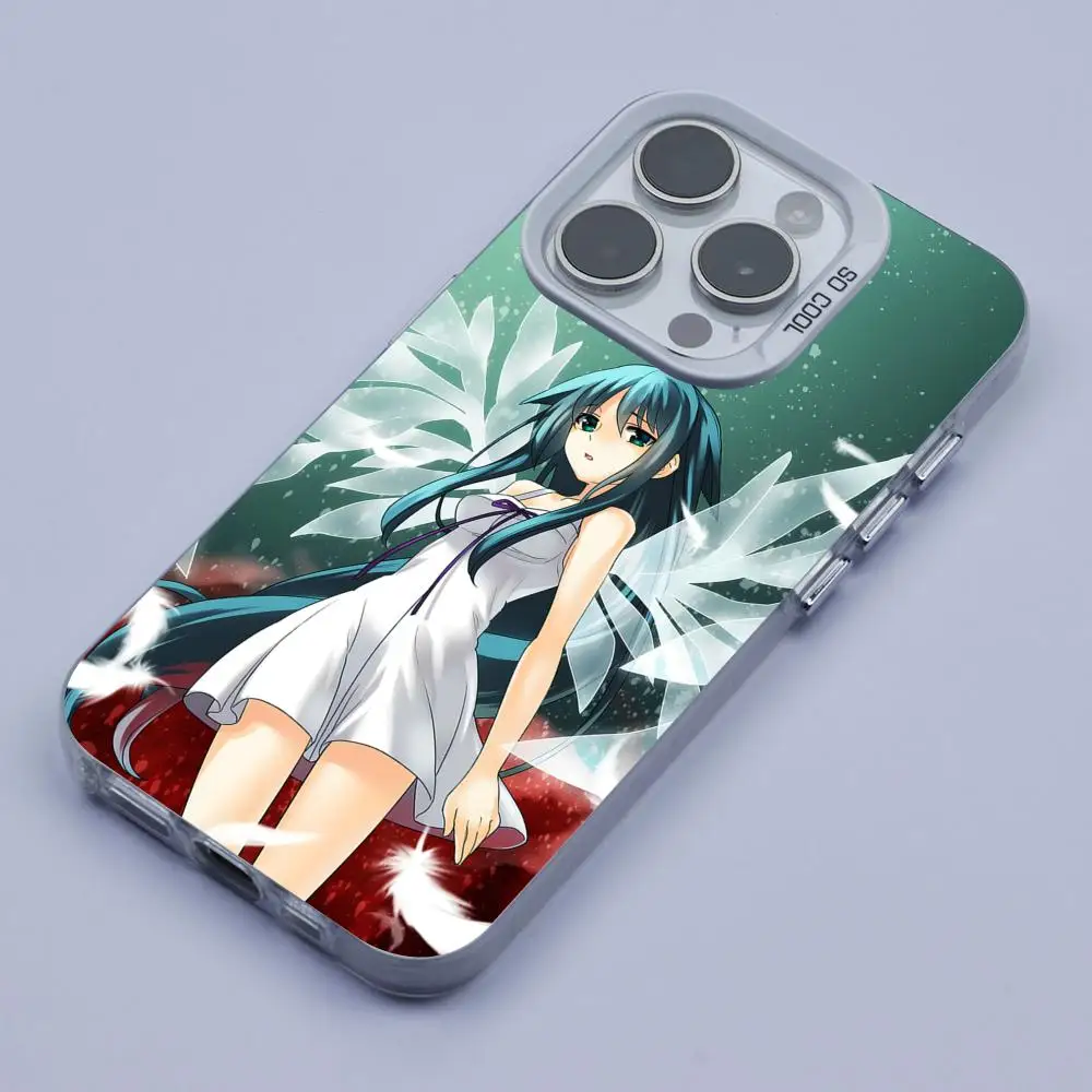 Saya no Uta حافظة هاتف محمول لهاتف آيفون 17 16 15 14 13 12 11 X XR XS 8 7 Air Pro Max Plus غطاء أبيض شفاف ملون