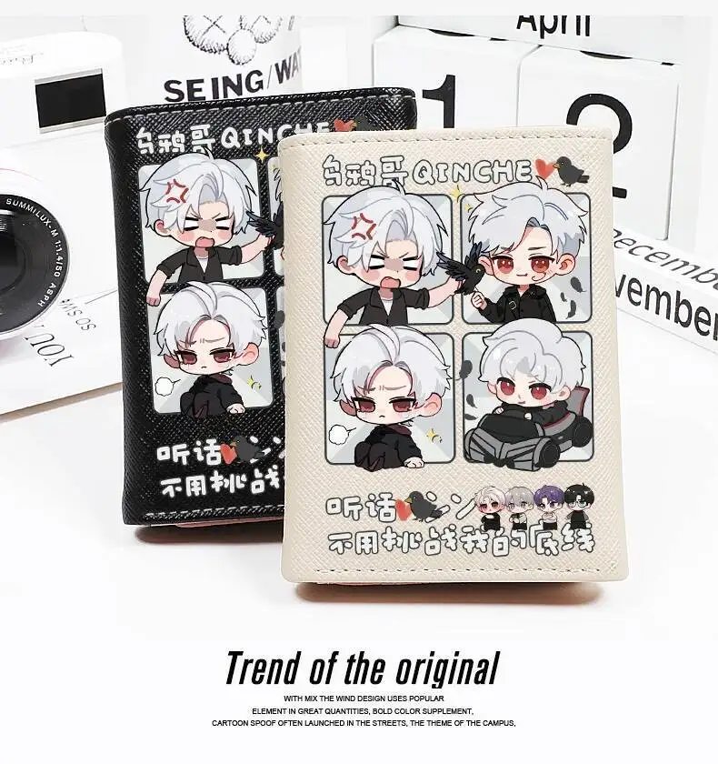 

Love And Deepspace Crow Brother Sylus Zayne PU Fashion Wallets Purse Card Coin Hasp Money Bag Cosplay Gif