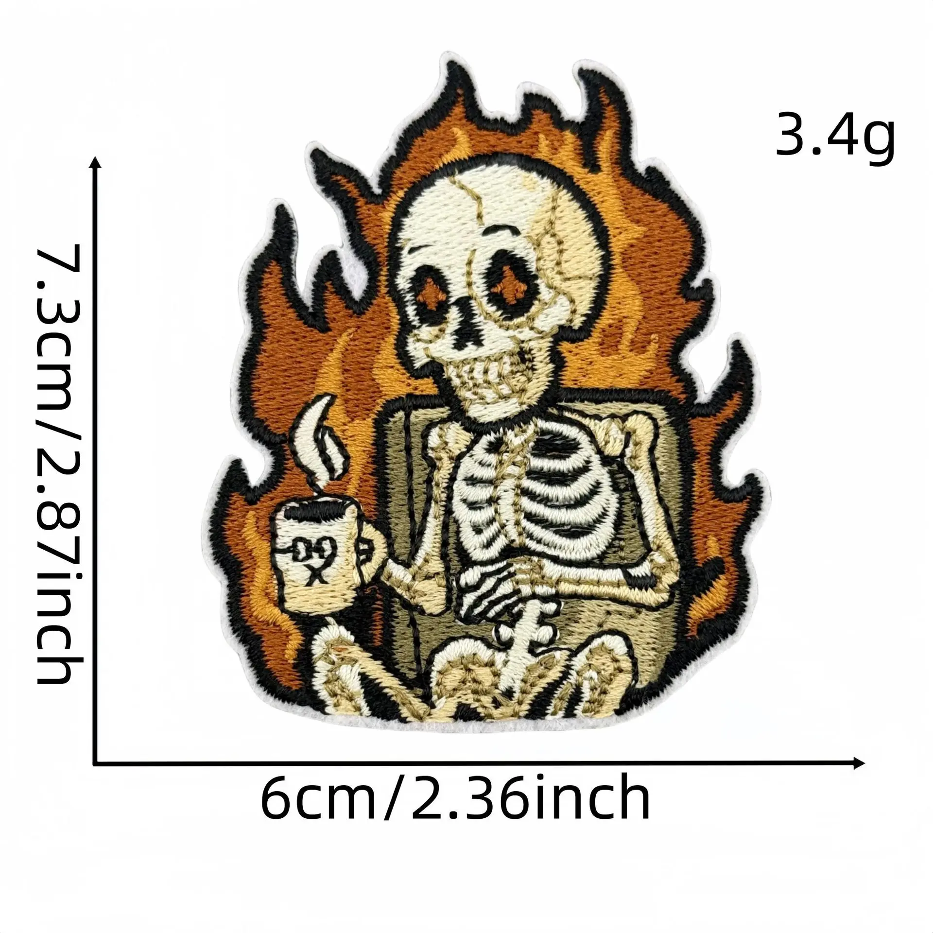 漫画クリエイティブ炎動物刺繍パッチアクセサリー小型犬カエル DIY 屋外キャンプ服刺繍パッチ;