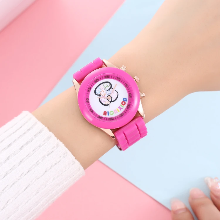 2022 New simple silicone Brand Bear Casual Quartz Watch Women Crystal Silicone Watches Reloj Mujer Men Watch montre homme