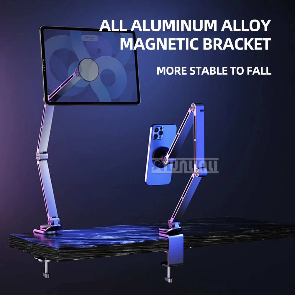 Yunlin Li Magnetic Mobile Phone Holder Suitable For Ipad Lazy Folding Aluminum Alloy Magnetic Tablet Mobile Phone Holder