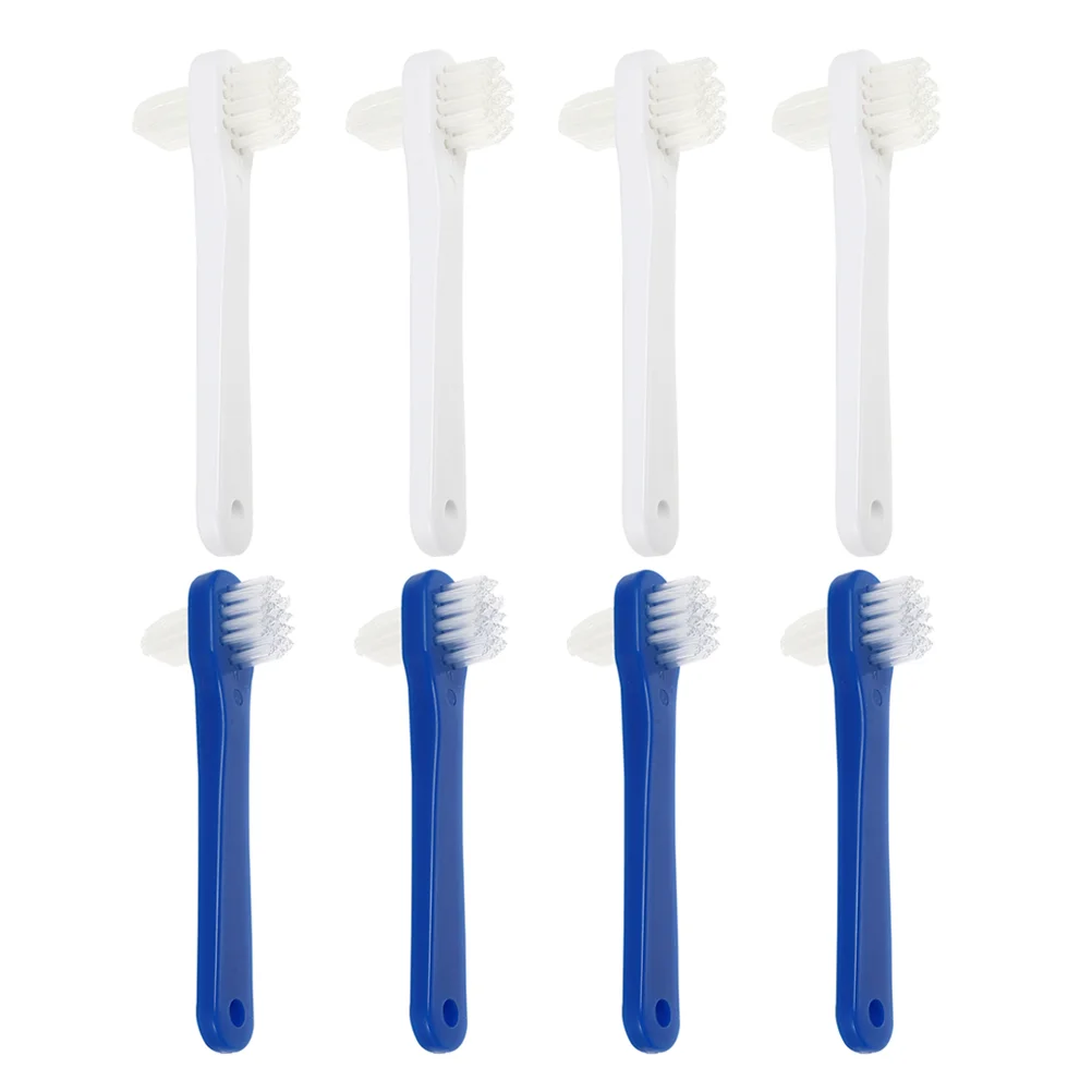 8 Pcs Toothbrush Double Headed False Retainer Cleaning Dual Descaling Small Adults Elder