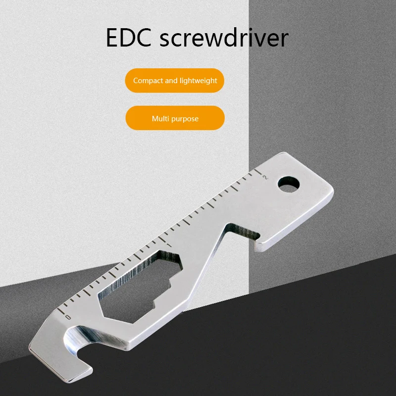 

10 In 1 Stainless Steel Pocket EDC Survival Tool Camping Equipment Bottle Opener Wrench Ruler Key Chain For Outdoor Accsesorios