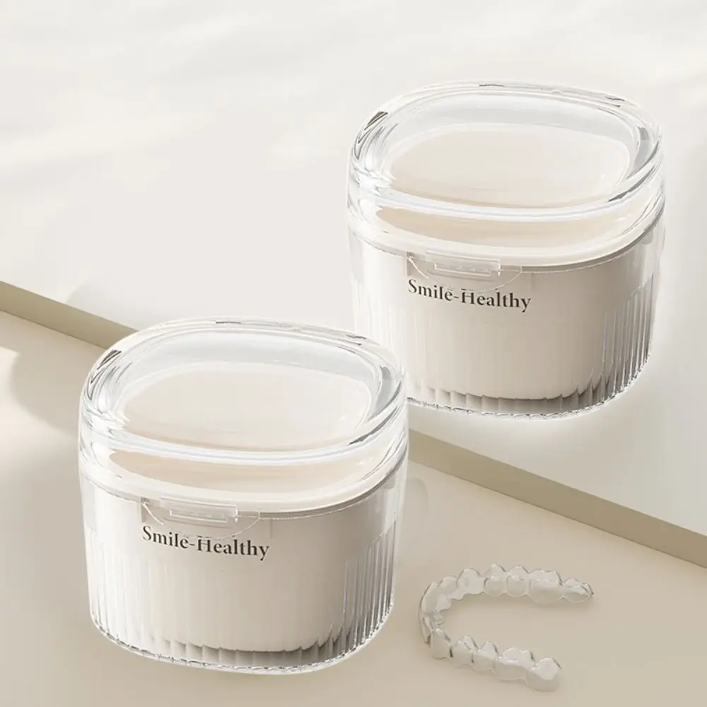 

Plastic Orthodontic Retainer No-Leak Soaking Retainer Cleaning Case Space Saving Moisture-proof Braces Invisible Box for Home