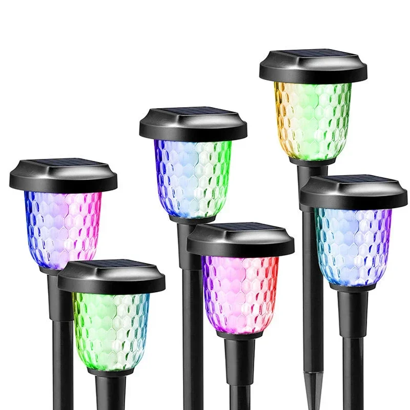 Solar Pathway Lights RGB Color Changing Outdoor Waterproof Garden Lamp Landscape Path Lights for Yard Patio Lawn Solar Light
