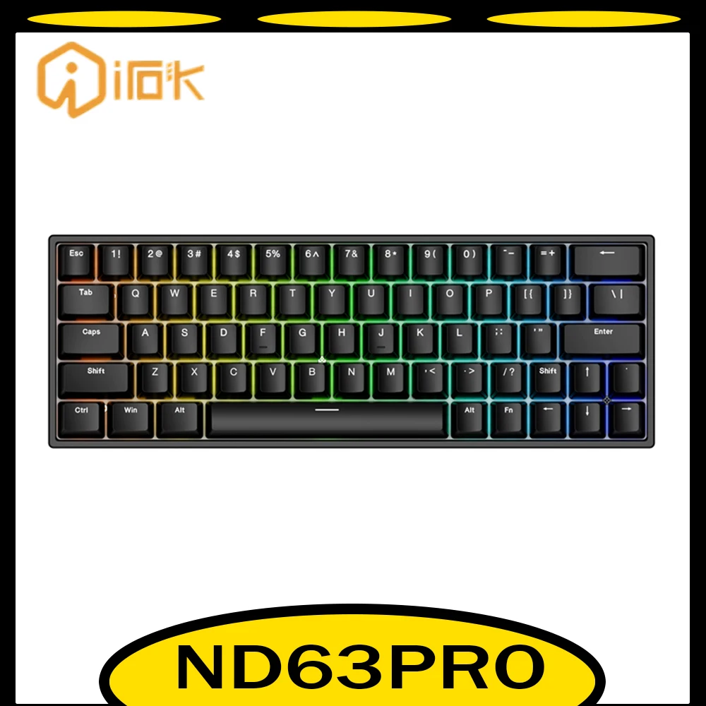 

IROK ND63 Pro Magnetic Switch Mechanical Keyboard 8000hz RT0.02mm Keyboard Wired Gaming Keyboard Custom Valorant PC Accessories