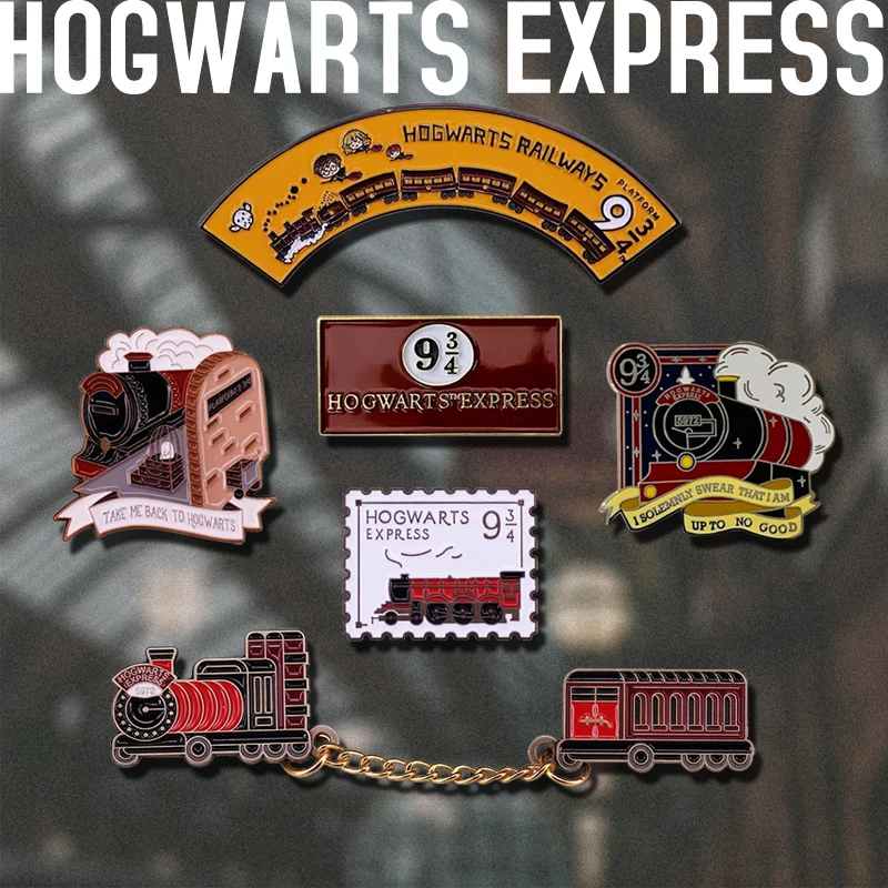 Insignia de Metal de tren Express de H-P, broche de película de fantasía, Pin esmaltado periférico de película Hogwarts-Train
