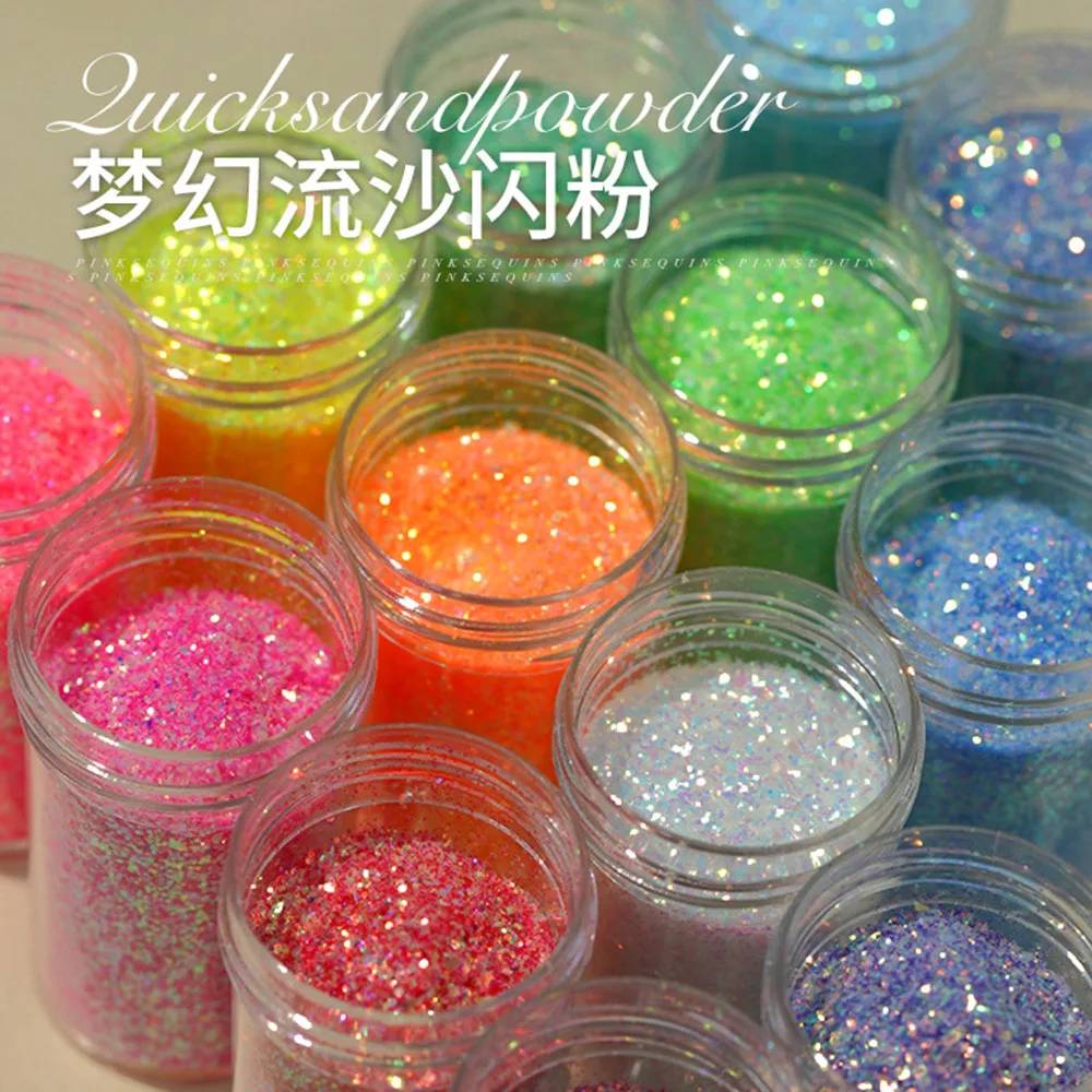 20ml Fantasy Iridescent Golden Scallion Nail Glitter Powder Irregular Fragments Nail Sequins Flash High Brightness Glitter