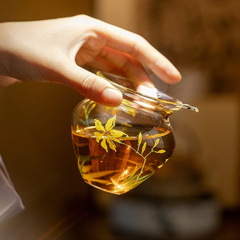 Carafe à thé en verre borosilicate résistant à la chaleur, soufflée à la main, accessoires pour la cérémonie du thé Gongfu