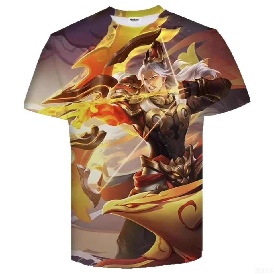 King of Glory Game T-shirt stampata digitale 3D T-shirt da uomo a maniche corte primavera/estate Top T-shirt stampata con cartoni animati anime