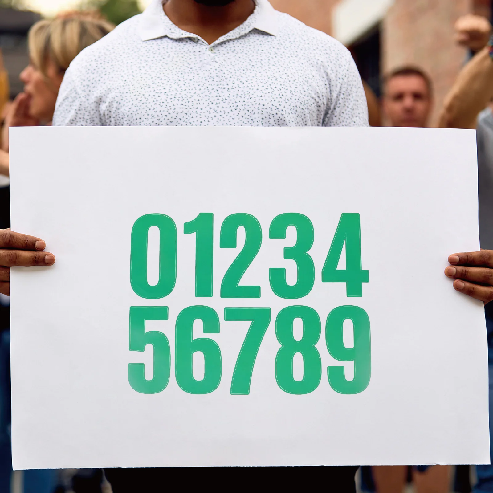 

4 Sheets Number Stickers Vinyl Adhesive Strong Wear Resistant Large Black Numbers Clear for Trash Can Mailbox Outdoor Sign