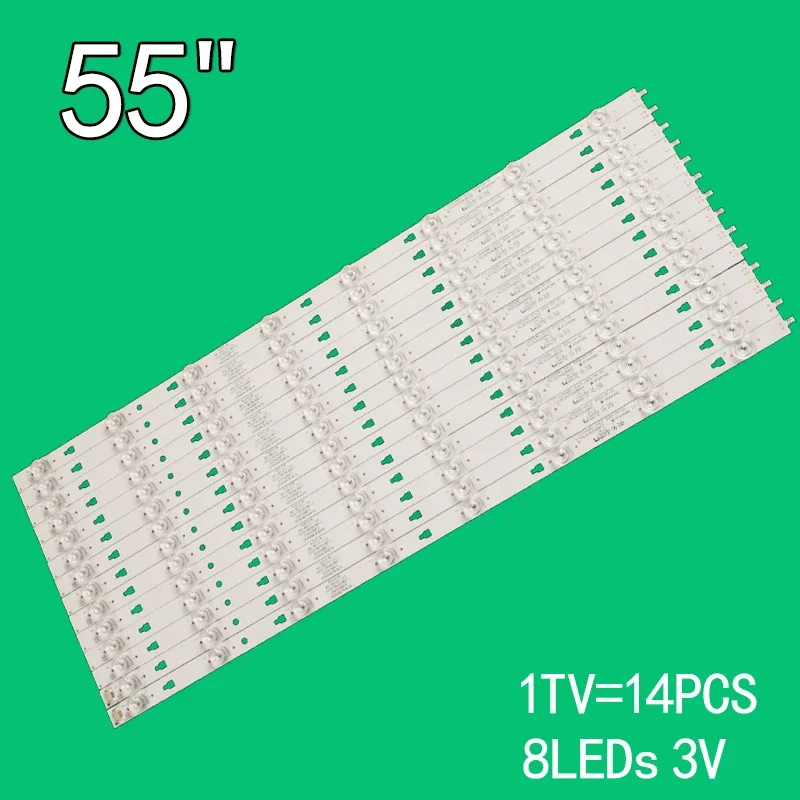 14PCS=1TV 550mm 8LED 3V For Haier 55