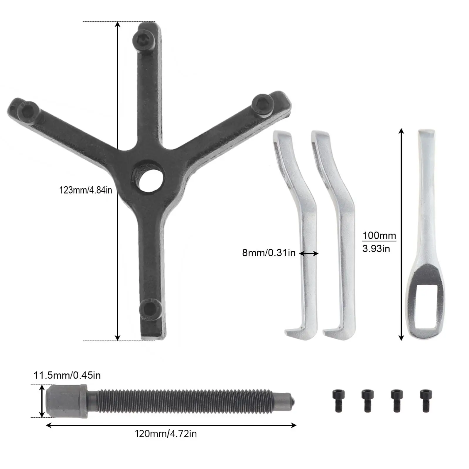 4inch 3 Claws Convertible 2 Claws Multifunction Jaw Puller for Auto Car Repair Hand Tools,Forge and Stamp Bearing Puller