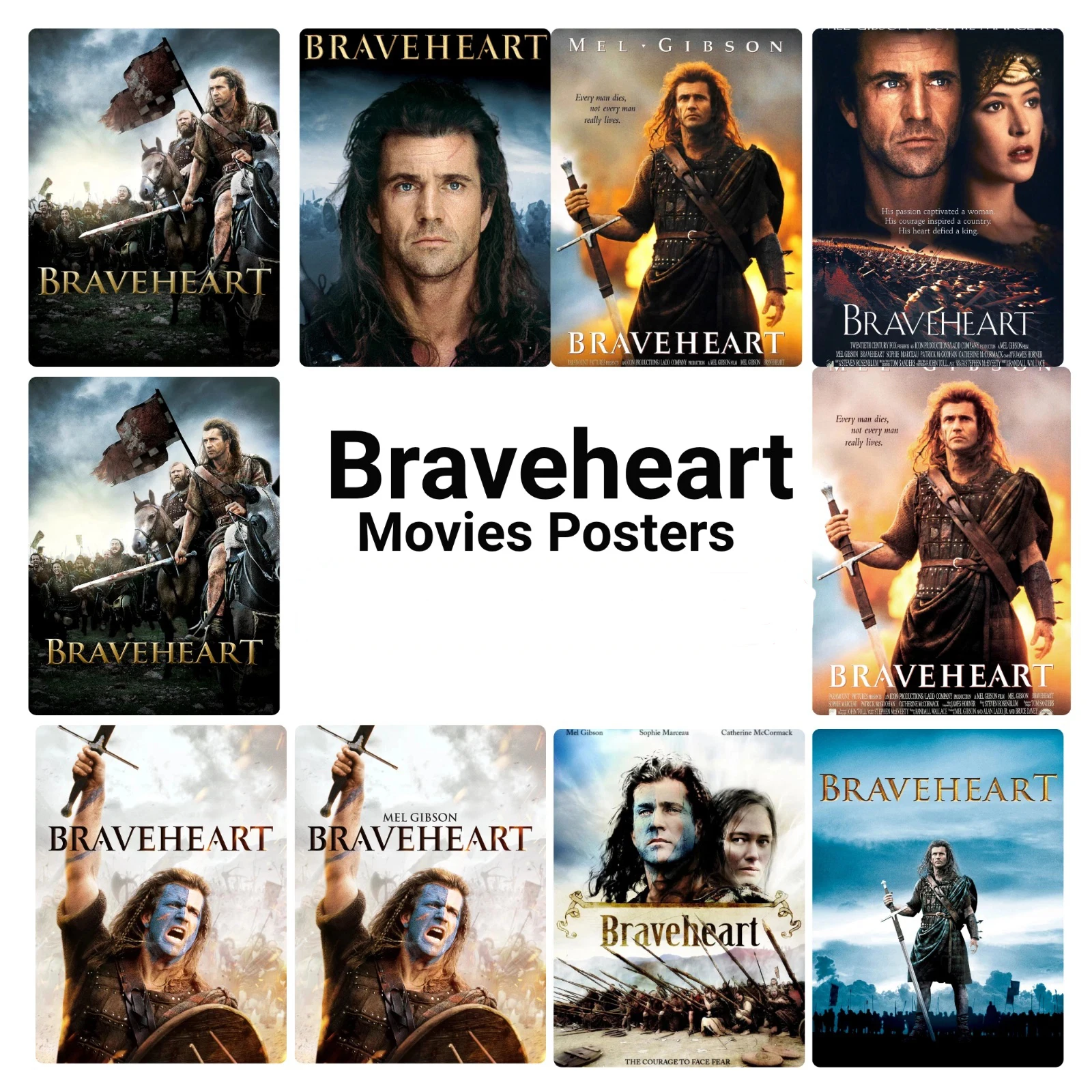 Braveheart (1995) Movie, Art Picture Print Silk Poster Home Wall Decor