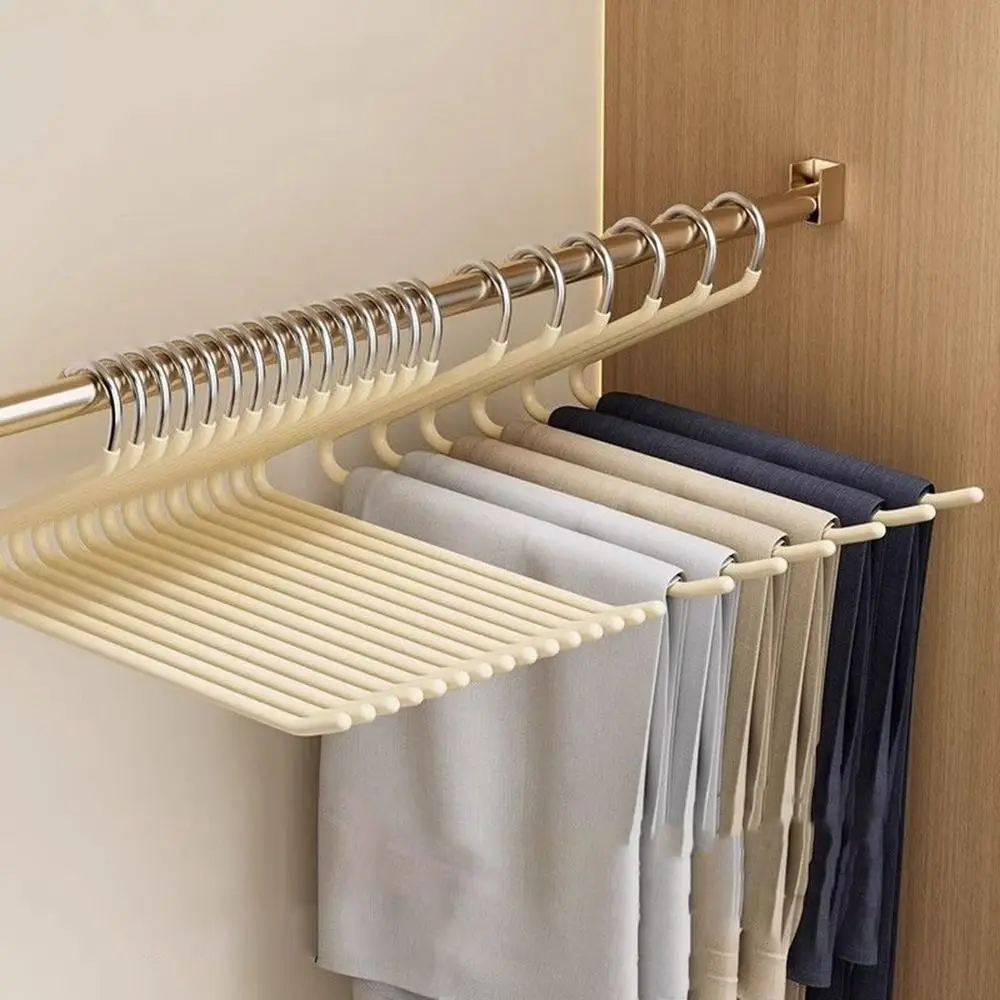 

20Pcs Durable Metal Goose Shape Pants Hanger Seamless Space Saving Pants Rack Anti Slip Z-Shaped Pant Hangers Balcony