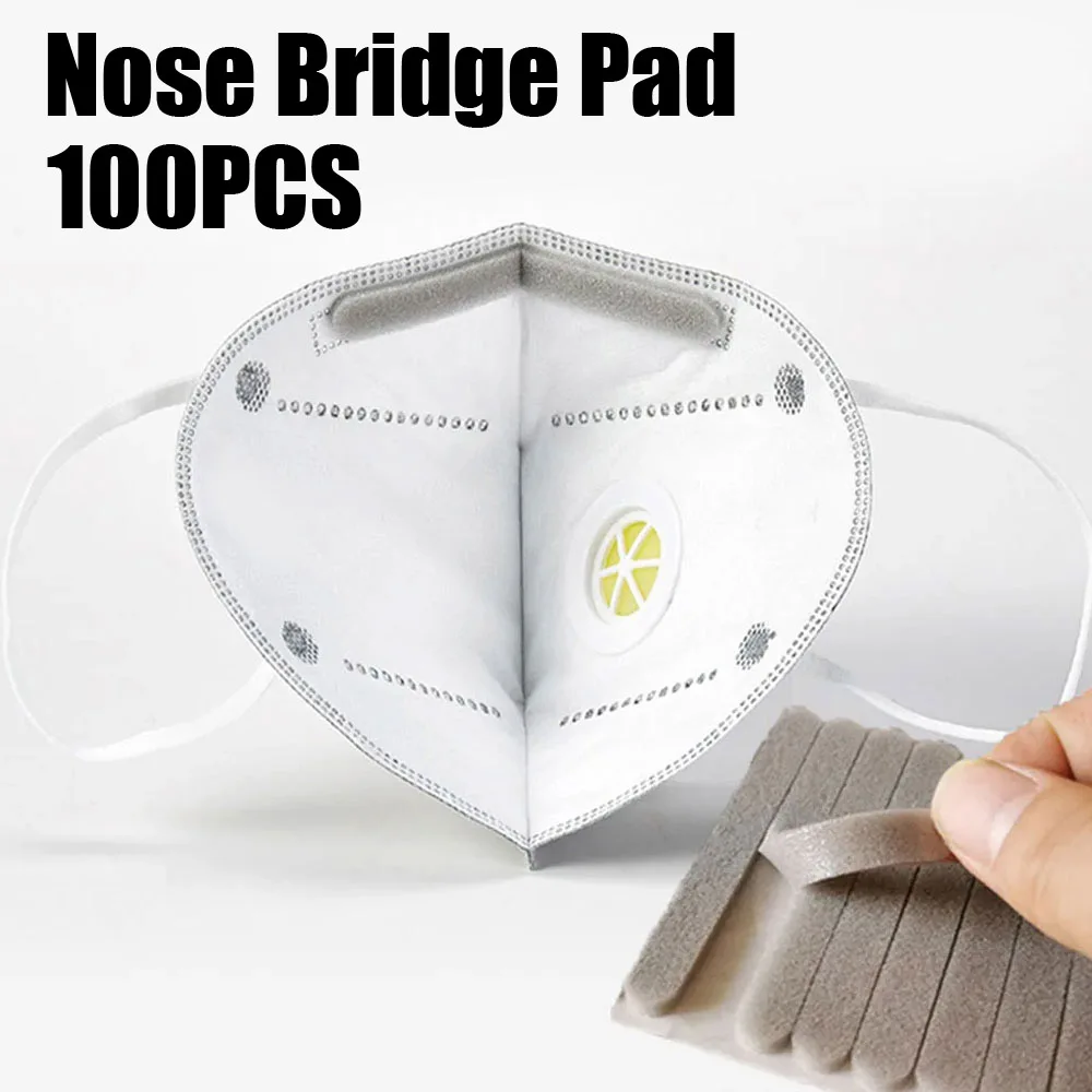 

100Pcs/Set Masks Sponge Strip Microfiber Foam Anti-fog Nose Bridge Cushion Self-adhesive Protection Sponge Pads Disposable Items