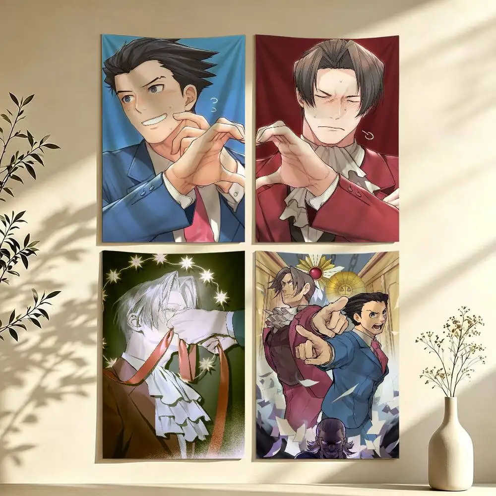 Drapeau numérique Ace Attorney Miles Edgeworth pour la décoration murale de garage ou extérieure
