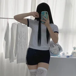 Japanese Blue School Uniform Girl Jersey Cosplay Costume Korean Gym Sportwear Cheerleader Volleyball Women JK Shorts Bloomers