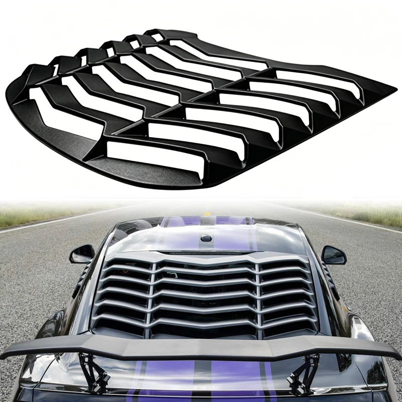 Persiana para Ventana Trasera de Ford Mustang 2015-2026, Cubierta para Parabrisas, Parasol, Rejilla de Ventilación, Accesorios Exteriores, Estilo GT Lambo, ABS