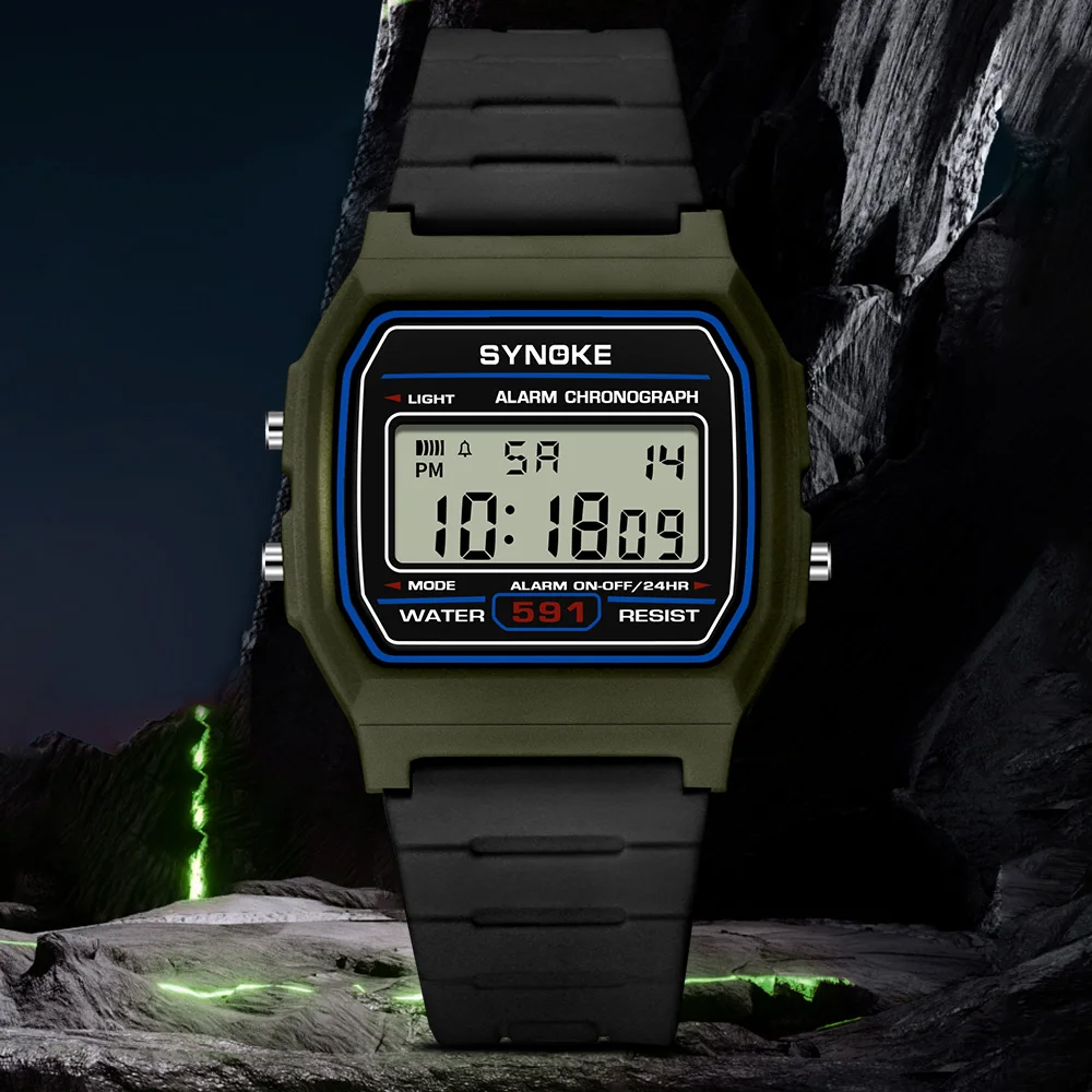 SYNOKE 591,Men's Digital Watch Stopwatch Watches