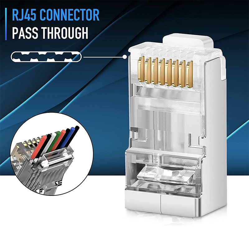 2 PCS five types of shielded RJ45 metal shell crystal first eight p8c network connection cable joint of pure copper