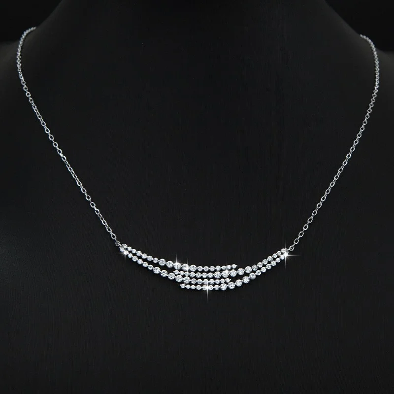

ZFSILVER модный тренд, классический дизайн из серебра 925 пробы, полная муассанитовая линия, ожерелье с улыбкой для очарования, женские аксессуары, ювелирные изделия, подарок 56