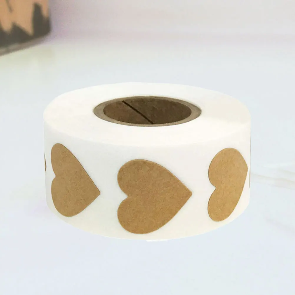 1 Roll Heart Shape Sticker Strong Adhesive Self-Adhesive Romantic DIY Label for Valentine's Day Candy Bag Stickers