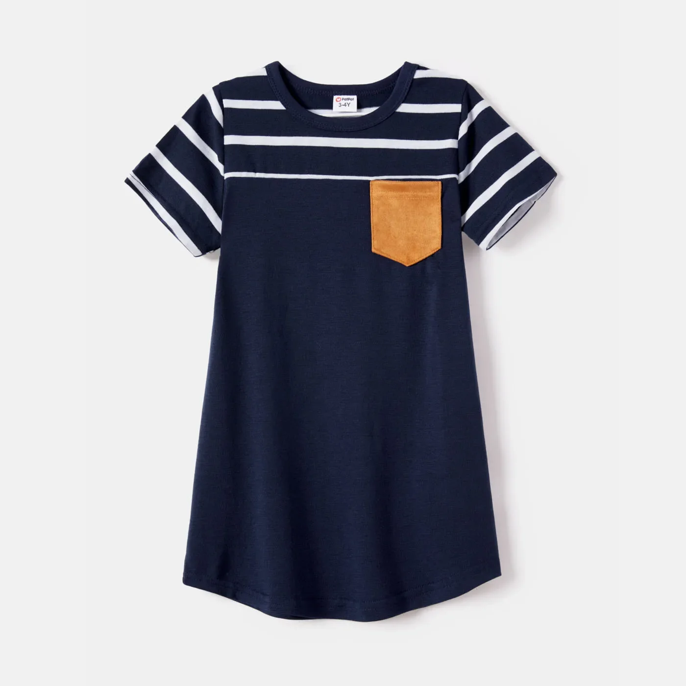 PatPat Family Matching Striped Spliced Dresses and Short-sleeve T-shirts Sets Suitable for Summer Season Soft and Comfortable